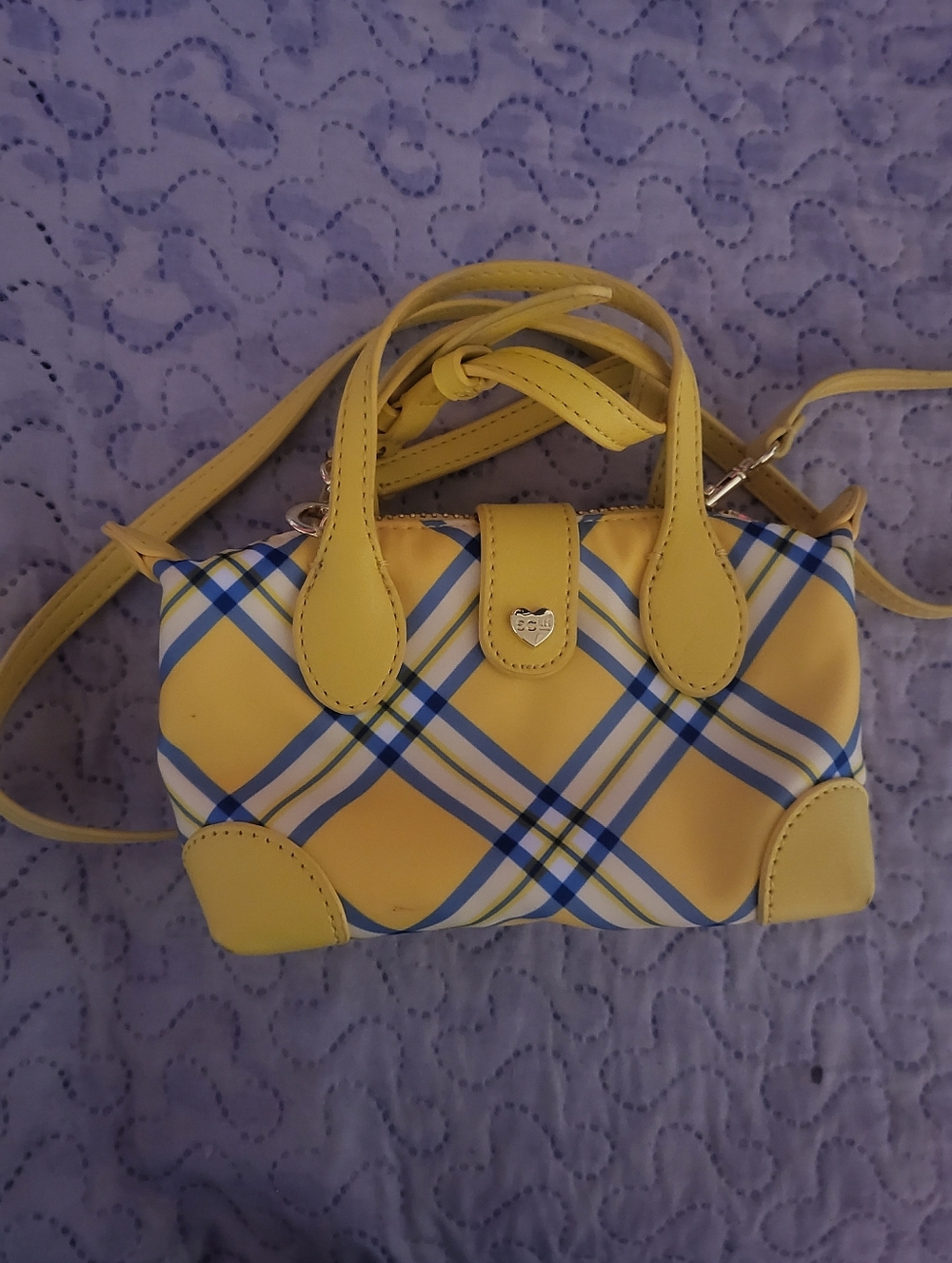 Yellow Plaid Mini Satchel Handbag - Stoney Clover Lane Clueless